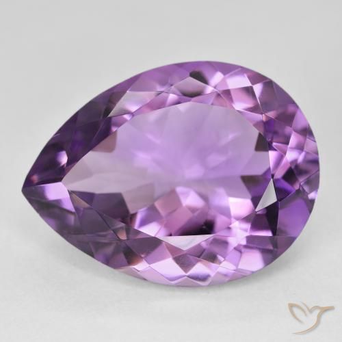 17.98ct Natural Violeta Claro-Médio Ametista, Formato de pêra, VVS