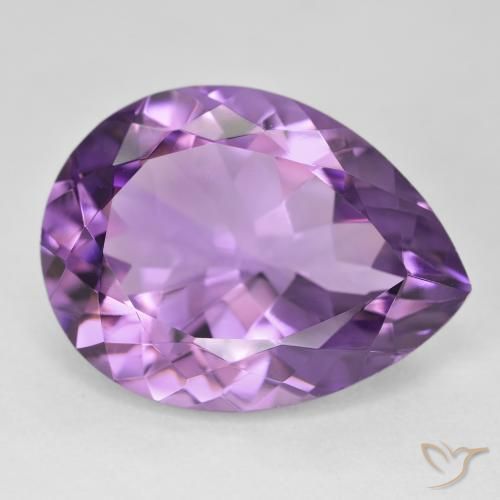 Ametista Violeta Claro-Médio Natural 17.98ct, Formato de pêra, VVS