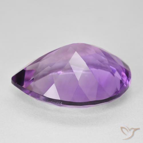 Ametista Violeta Claro-Médio Natural 17.98ct, Formato de pêra, VVS