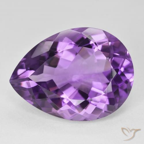 18.42ct Natural Medium Light Purplish-Violet Ametista, Formato de pêra, VVS