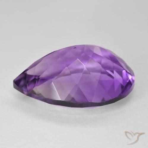 Ametista Medium Light Purplish-Violet Natural 18.42ct, Formato de pêra, VVS