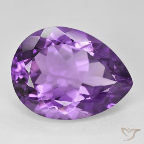 18.10ct Natural Violeta Púrpura Ametista, Formato de pêra, VVS