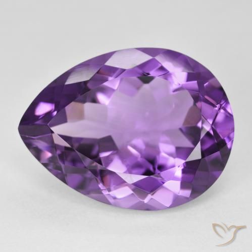 Ametista Violeta Púrpura Natural 18.10ct, Formato de pêra, VVS