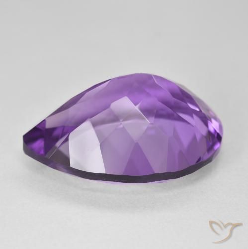 Ametista Violeta Púrpura Natural 18.10ct, Formato de pêra, VVS