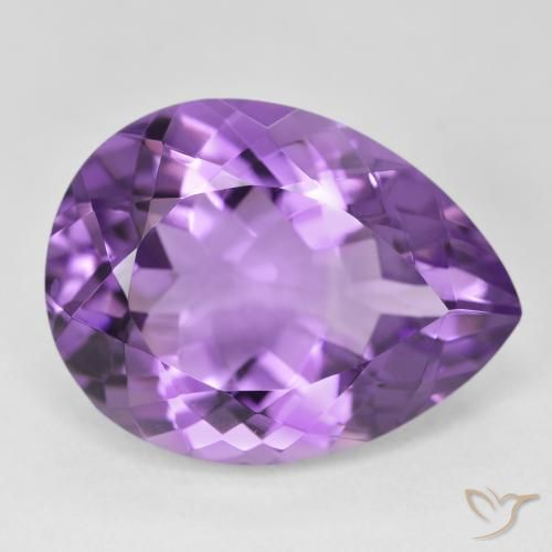 Ametista Violeta Púrpura Natural 18.39ct, Formato de pêra, VVS