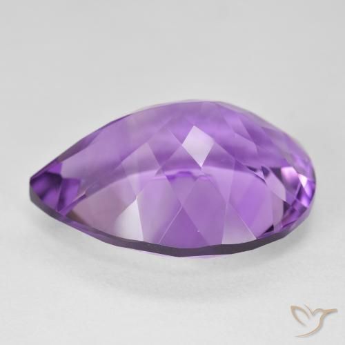 Ametista Violeta Púrpura Natural 18.39ct, Formato de pêra, VVS
