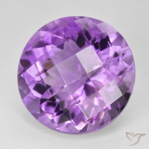 Ametista Violeta Púrpura Médio Natural 18.76ct, Redondo, VVS