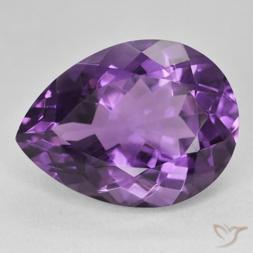18.85ct Natural Violeta médio Ametista, Formato de pêra, VVS