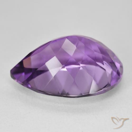 Ametista Violeta médio Natural 18.85ct, Formato de pêra, VVS