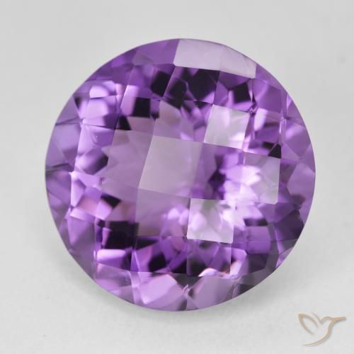Ametista Violeta-rosa médio Natural 18.58ct, Redondo, VVS