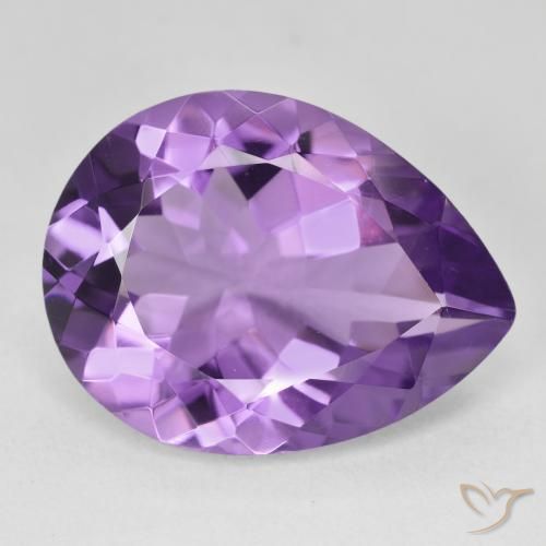 Ametista Violeta médio Natural 15.70ct, Formato de pêra, VVS