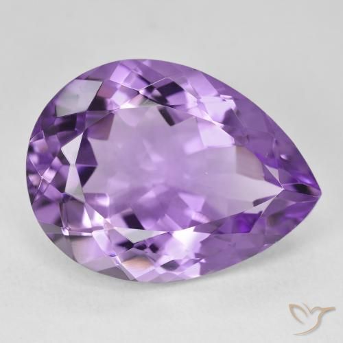 Ametista Violeta médio Natural 17.78ct, Formato de pêra, VVS