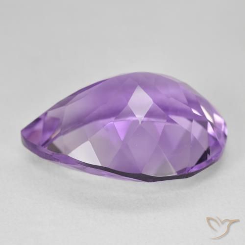 Ametista Violeta médio Natural 17.78ct, Formato de pêra, VVS