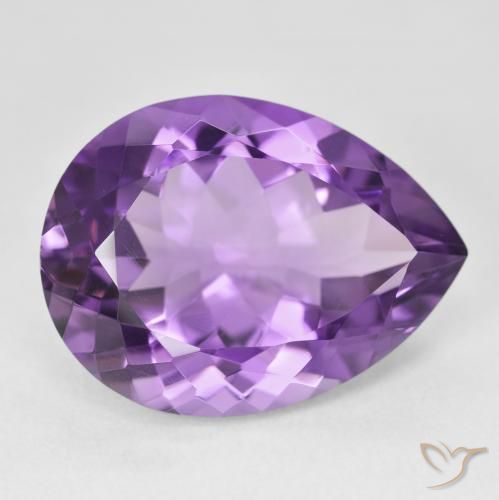 Ametista Violeta Intenso Natural 17.90ct, Formato de pêra, VVS