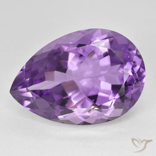 22.03ct Natural Violeta Vívido Ametista, Formato de pêra, VVS