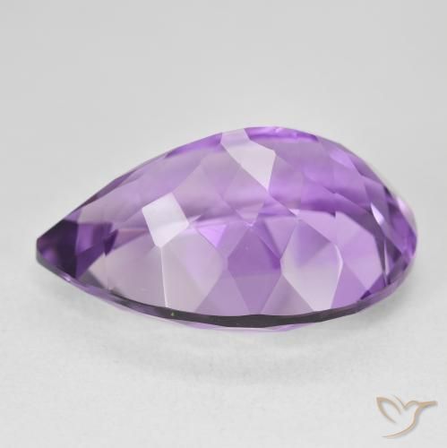 Ametista Violeta Vívido Natural 22.03ct, Formato de pêra, VVS