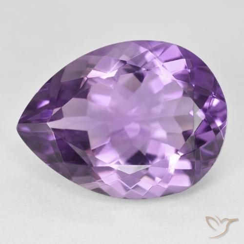 18.19ct Natural Violeta Vívido Ametista, Formato de pêra, VVS-VS