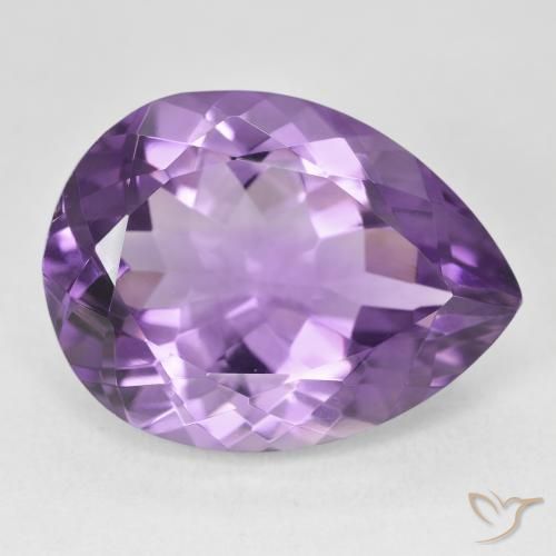 Ametista Violeta Vívido Natural 18.19ct, Formato de pêra, VVS-VS
