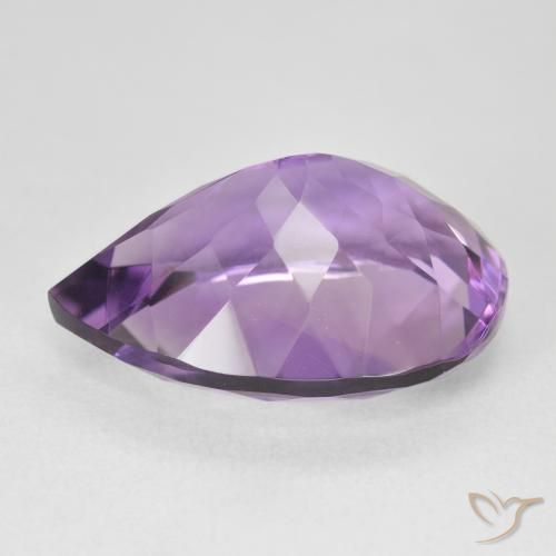 Ametista Violeta Vívido Natural 18.19ct, Formato de pêra, VVS-VS
