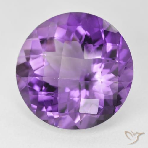 Ametista Violeta Vívido Natural 18.89ct, Redondo, VVS