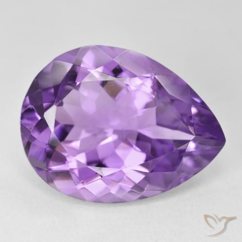 Ametista Violeta Intenso Natural 17.62ct, Formato de pêra, VVS
