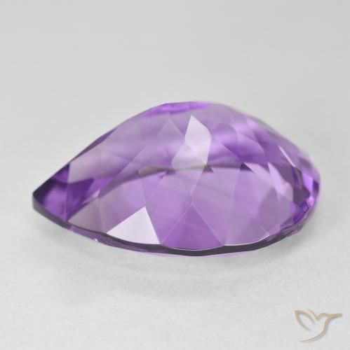 Ametista Violeta Intenso Natural 17.62ct, Formato de pêra, VVS