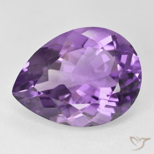 18.52ct Natural Violeta médio Ametista, Formato de pêra, VVS