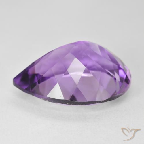Ametista Violeta médio Natural 18.52ct, Formato de pêra, VVS