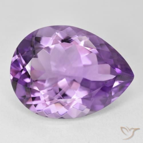 Ametista Violeta Púrpura Natural 17.75ct, Formato de pêra, VVS