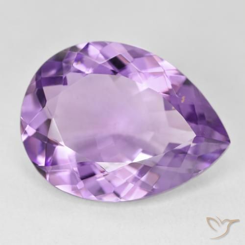 Ametista Violeta Púrpura Médio Natural 16.38ct, Formato de pêra, VVS