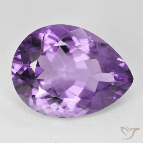 Ametista Violeta Intenso Natural 17.84ct, Formato de pêra, VVS