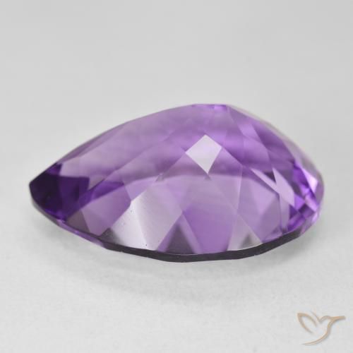 Ametista Violeta Intenso Natural 17.84ct, Formato de pêra, VVS