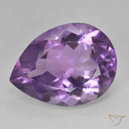 Ametista Violeta médio Natural 18.06ct, Formato de pêra, VVS-VS