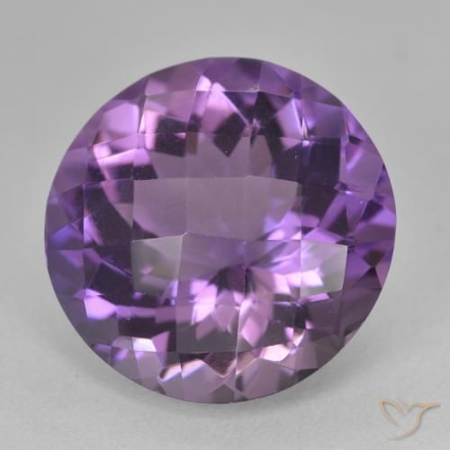 Ametista Violeta médio Natural 18.19ct, Redondo, VS