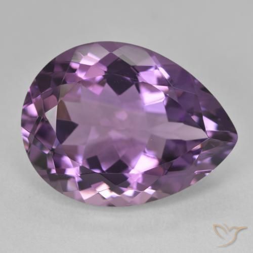 Ametista Violeta médio Natural 18.08ct, Formato de pêra, VVS