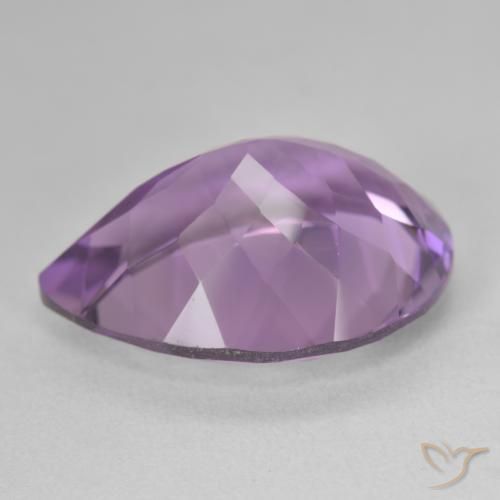 Ametista Violeta médio Natural 18.08ct, Formato de pêra, VVS