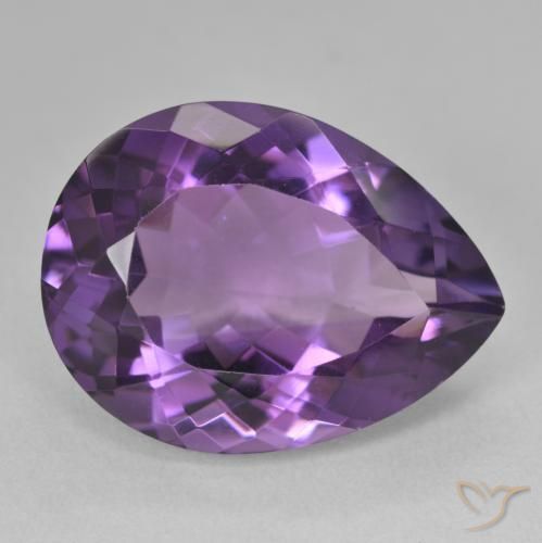 18.36ct Natural Medium Light-Violet Ametista, Formato de pêra, VVS