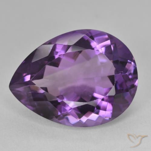 Ametista Medium Light-Violet Natural 18.36ct, Formato de pêra, VVS