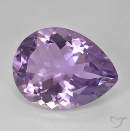 Ametista Violeta Púrpura Natural 17.69ct, Formato de pêra, VVS-VS
