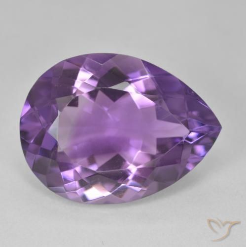 Ametista Violeta-rosa médio Natural 16.79ct, Formato de pêra, VVS-VS