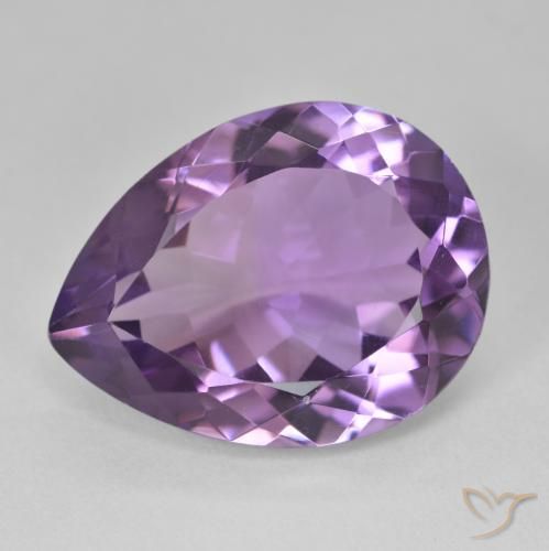 16.99ct Natural Medium Light Purplish-Violet Ametista, Formato de pêra, VVS-VS