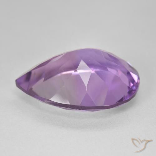 Ametista Medium Light Purplish-Violet Natural 16.99ct, Formato de pêra, VVS-VS