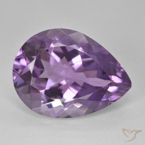 Ametista Violeta médio Natural 16.68ct, Formato de pêra, VVS-VS