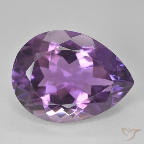 Ametista Violeta-rosa médio Natural 18.51ct, Formato de pêra, VVS-VS