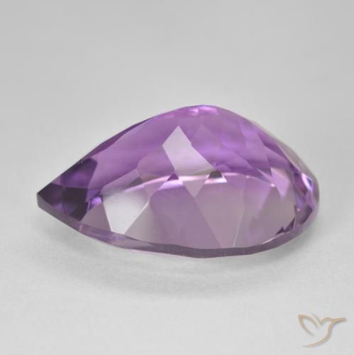 Ametista Violeta-rosa médio Natural 18.51ct, Formato de pêra, VVS-VS