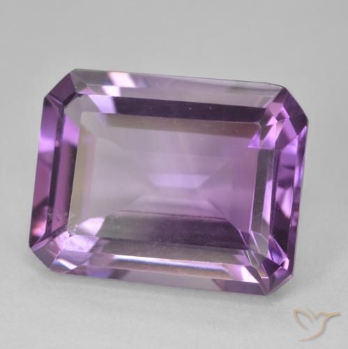 Ametista Violeta-rosa médio Natural 15.86ct, Corte Octógono / Esmeralda, VVS-VS