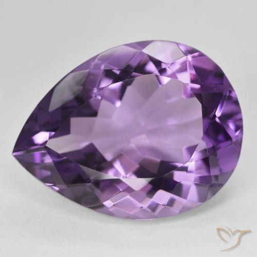 18.07ct Natural Medium Light Purplish-Violet Ametista, Formato de pêra, VVS