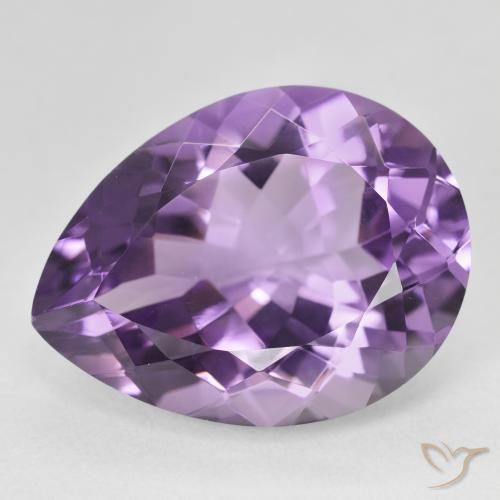 18.17ct Natural Medium Light Purplish-Violet Ametista, Formato de pêra, VVS