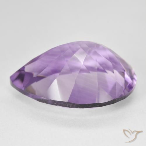 Ametista Medium Light Purplish-Violet Natural 18.17ct, Formato de pêra, VVS