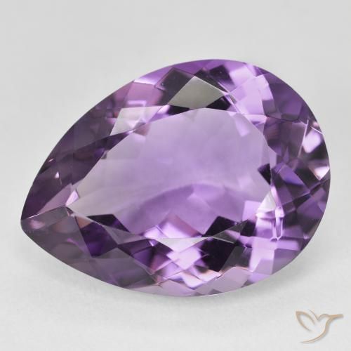 17.29ct Natural Medium Light Purplish-Violet Ametista, Formato de pêra, VVS